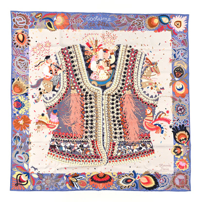 Hermes Silk Costume de Fete Scarf 90 Mauve Gris Perle Bois De Rose 1 of 3