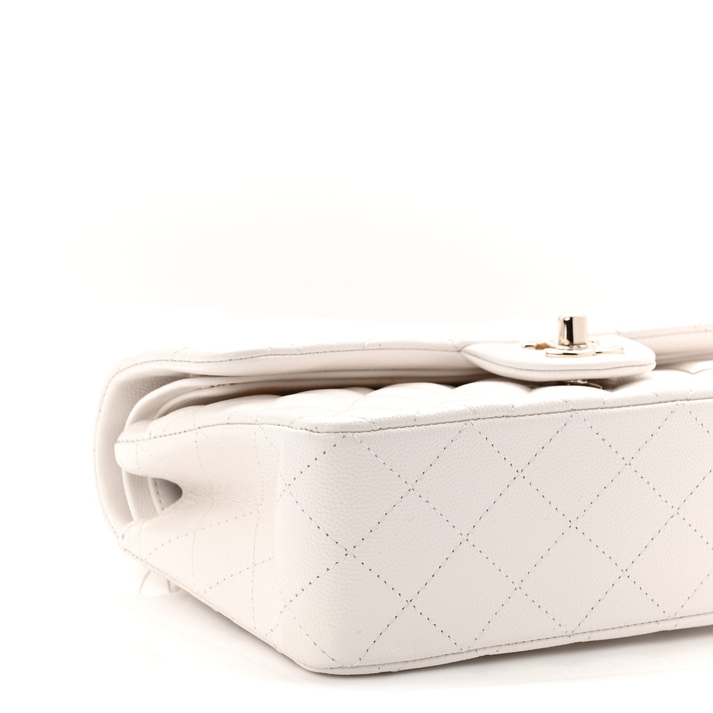 Caviar Quilted Small Double Flap White