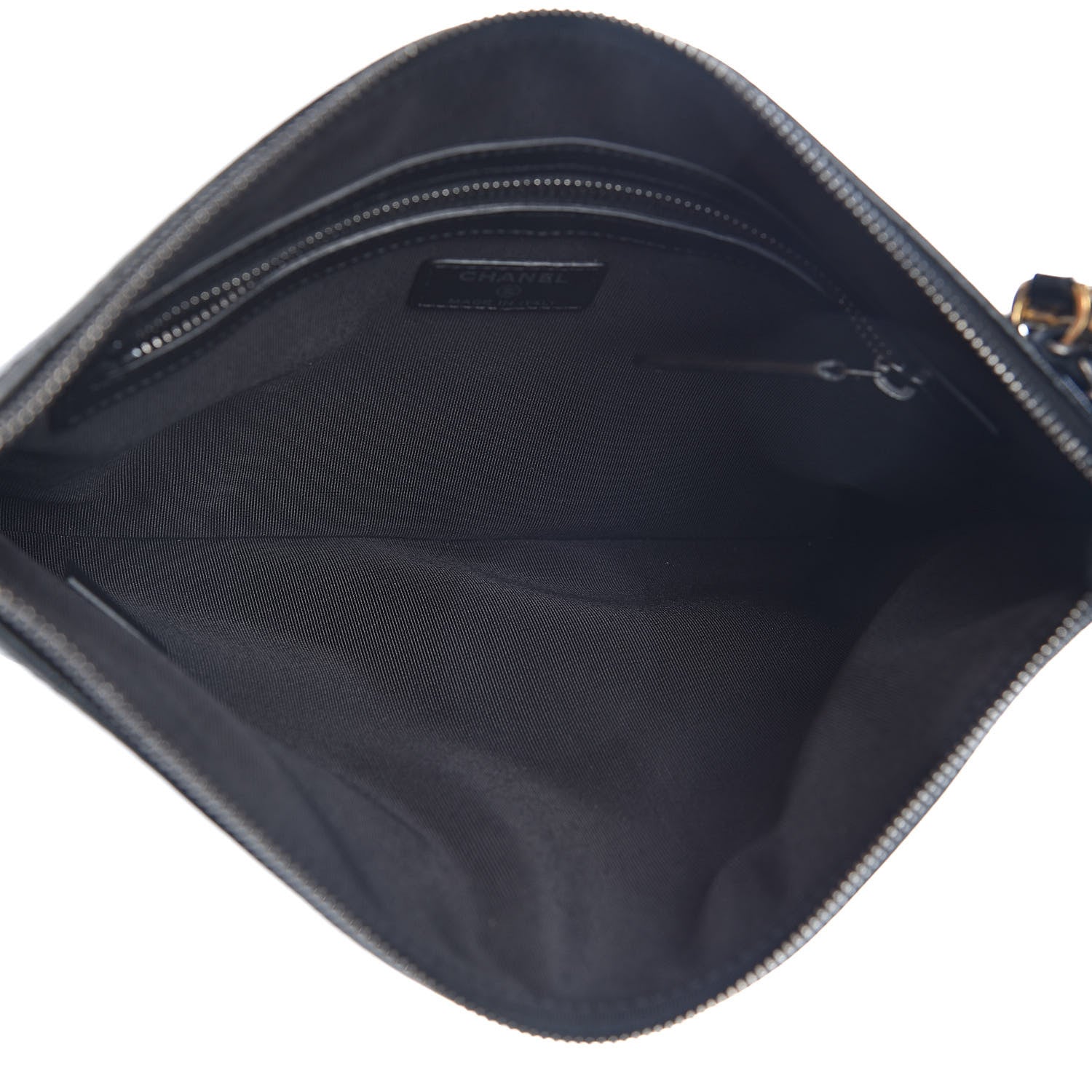Chanel Calfskin Crocodile Embossed Quilted Medium Gabrielle Cosmetic Case Black 5 of 8