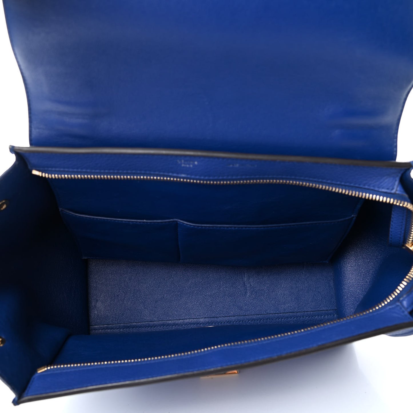 Drummed Calfskin Suede Small Trapeze Indigo