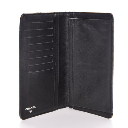Chanel Calfskin Diamond Stitched Yen Wallet Black 5 of 14