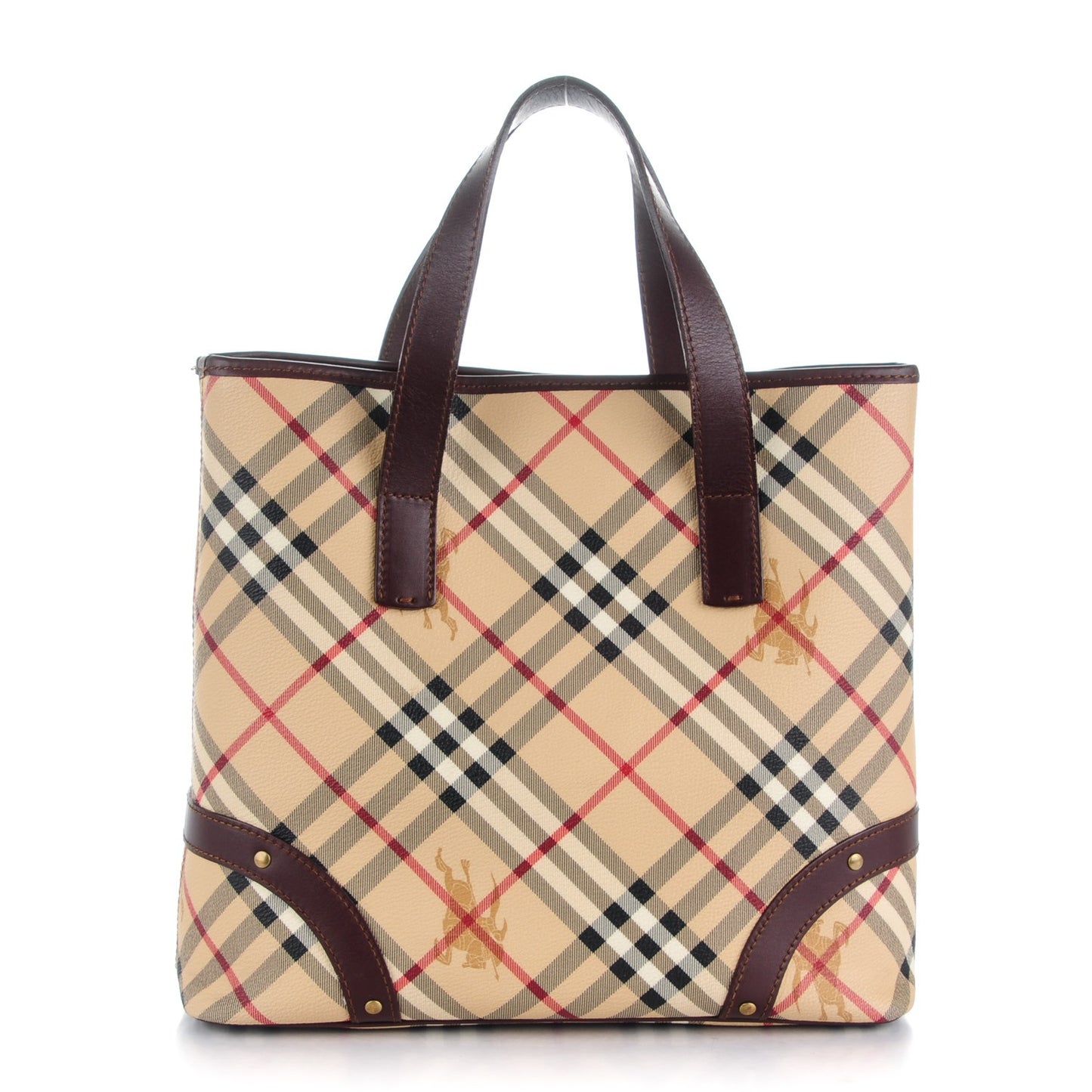 Haymarket Check Studded Tote Chocolate