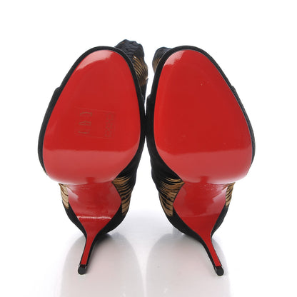 Christian Louboutin Veau Velours Nappa Miss Circus 120 Peep Toe Boots 38 Black 5 of 8