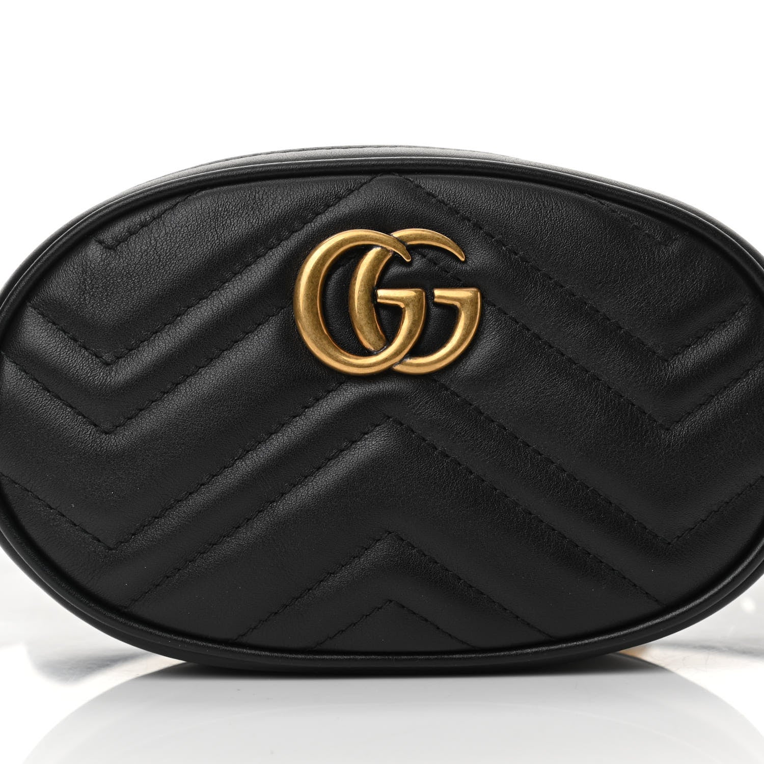 Gucci Calfskin Matelasse GG Marmont Belt Bag 85 34 Black 9 of 11