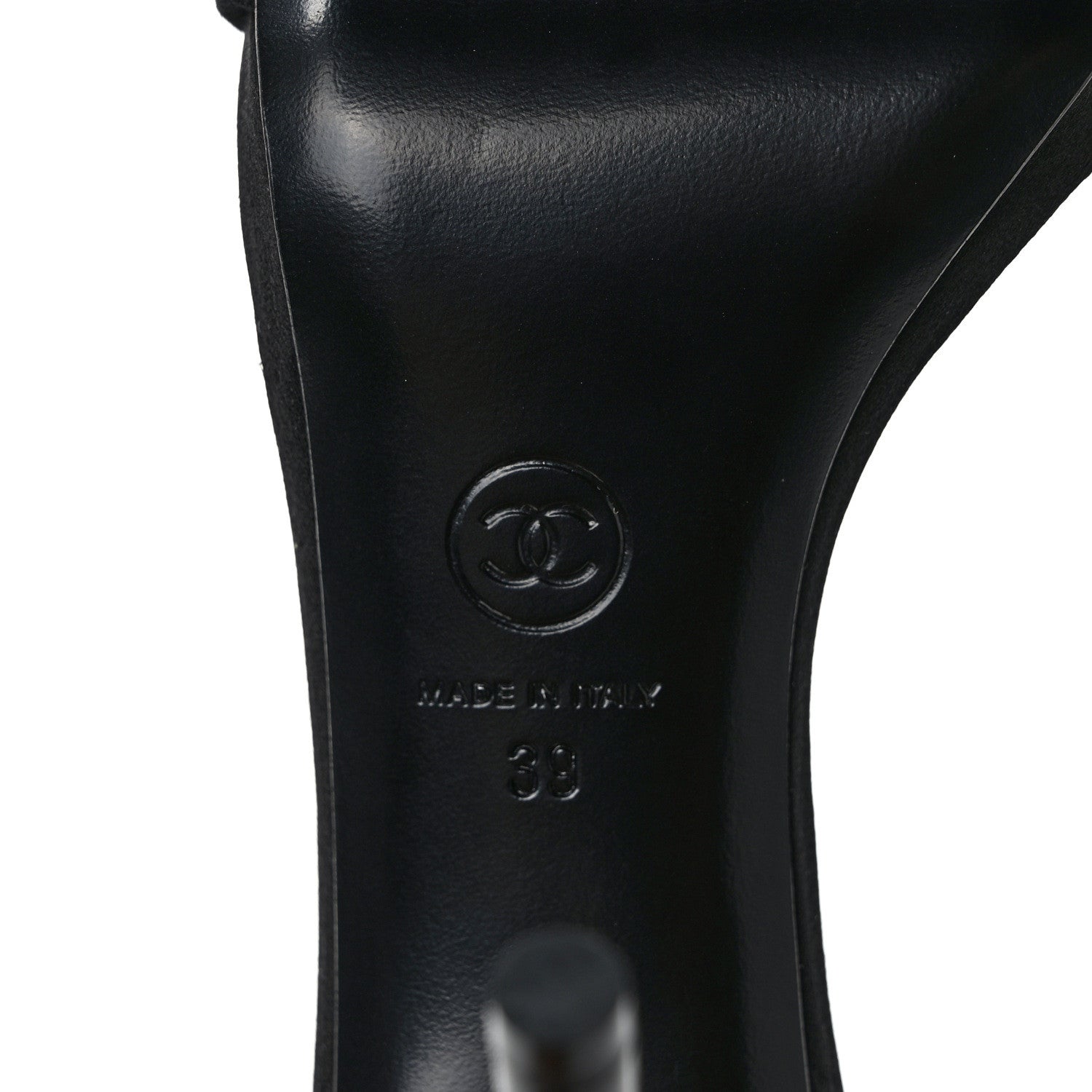 Chanel Suede Calfskin CC Sandals 39 Black 6 of 7