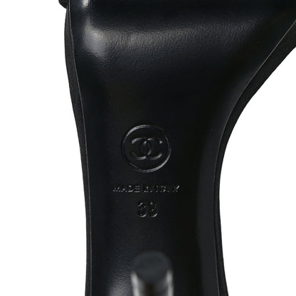 Chanel Suede Calfskin CC Sandals 39 Black 6 of 7