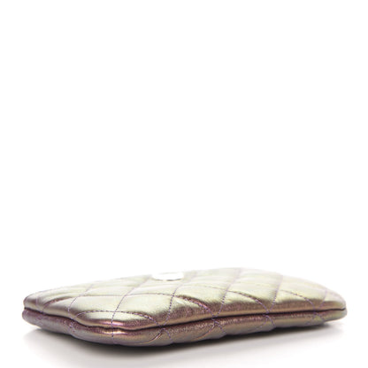 Chanel Iridescent Lambskin Quilted Small Cosmetic Case Purple 4 of 8
