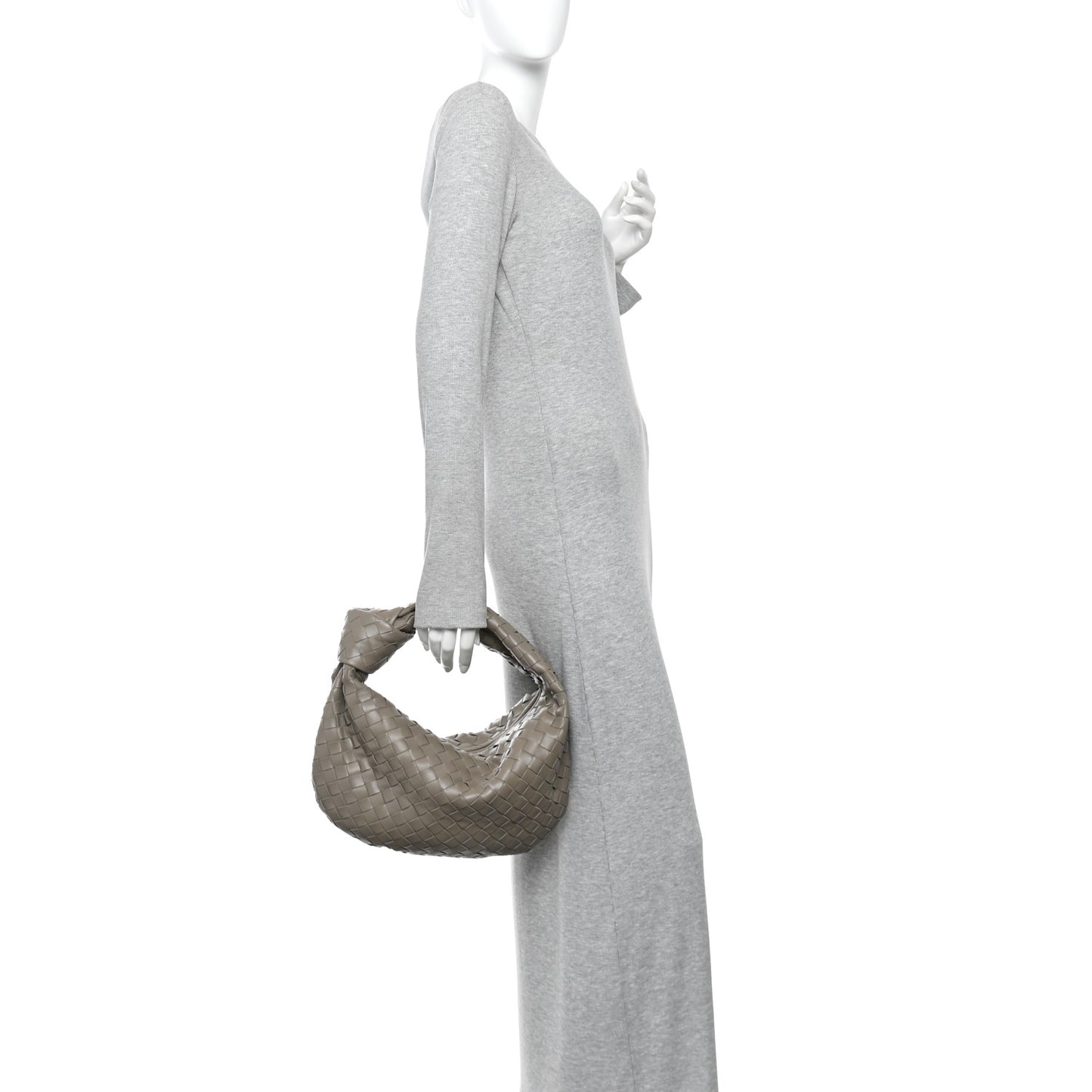 Nappa Intrecciato Teen Jodie Hobo Taupe Grey