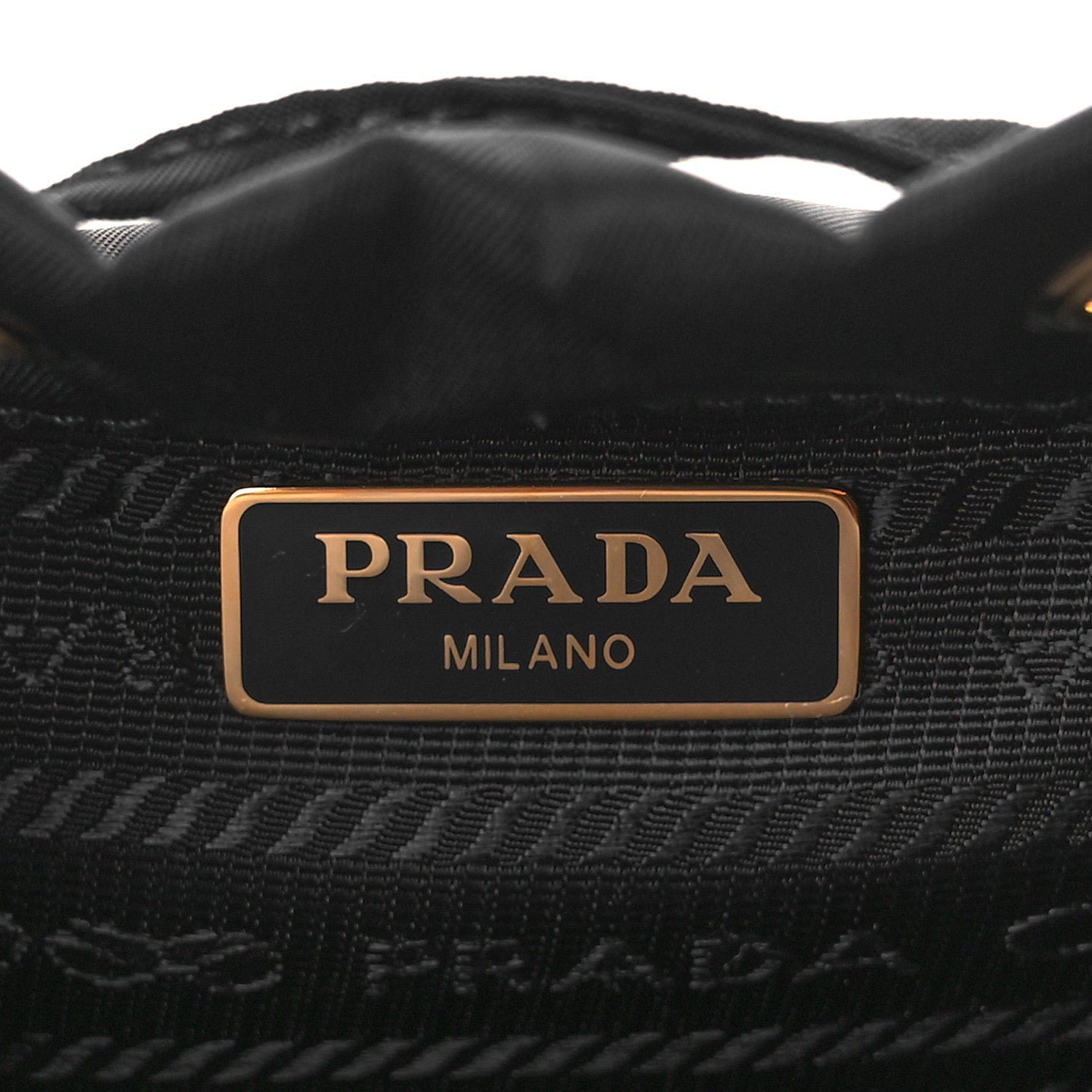 Prada Saffiano Tessuto Nylon Mini Bucket Crossbody Bag Black 6 of 11