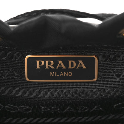 Prada Saffiano Tessuto Nylon Mini Bucket Crossbody Bag Black 6 of 11