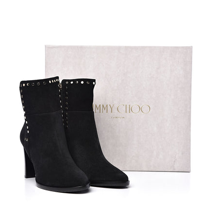 Jimmy Choo Suede Harlow Ankle Boots 38 Black 8 of 8