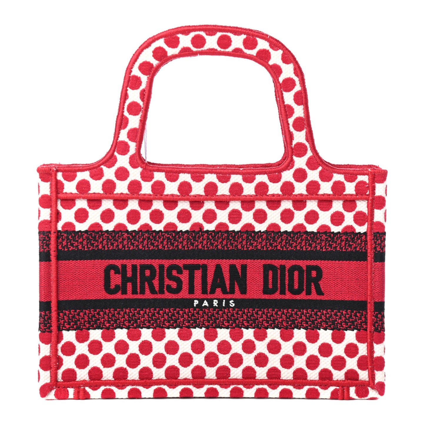 Canvas DiorAmour Dots Mini Book Tote Red