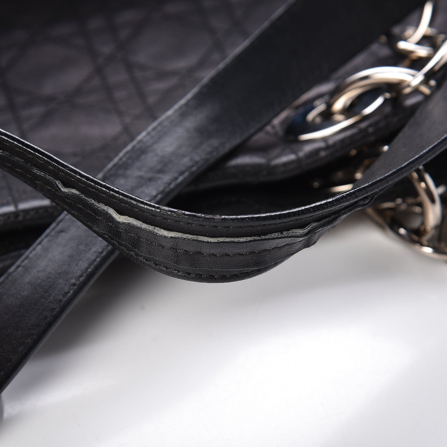 Lambskin Cannage Large Dior Soft Shopping Tote Black