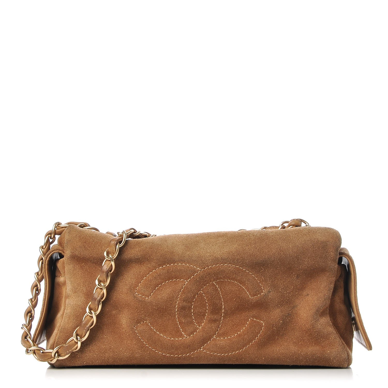 Chanel Suede CC Shoulder Bag Beige 1 of 15