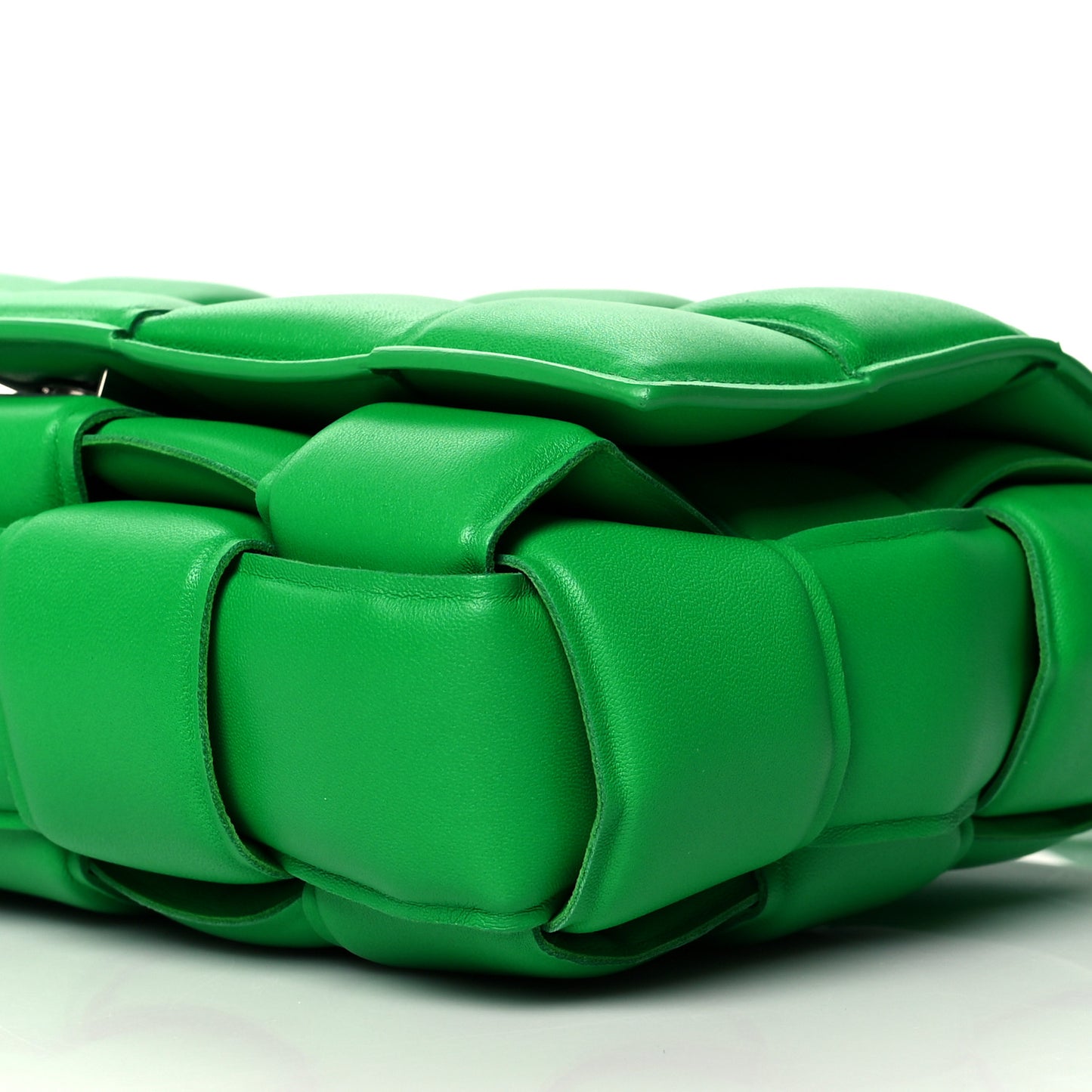 Nappa Maxi Intreccio Padded Cassette Crossbody Bag Grass