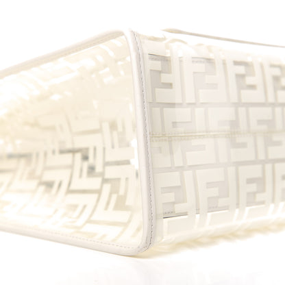 Fendi TPU FF Vitello Century Plexiglass Medium Runaway Shopper Tote White 7 of 8
