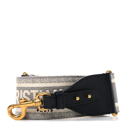 Christian Dior Canvas Embroidered Shoulder Strap Grey 1 of 4