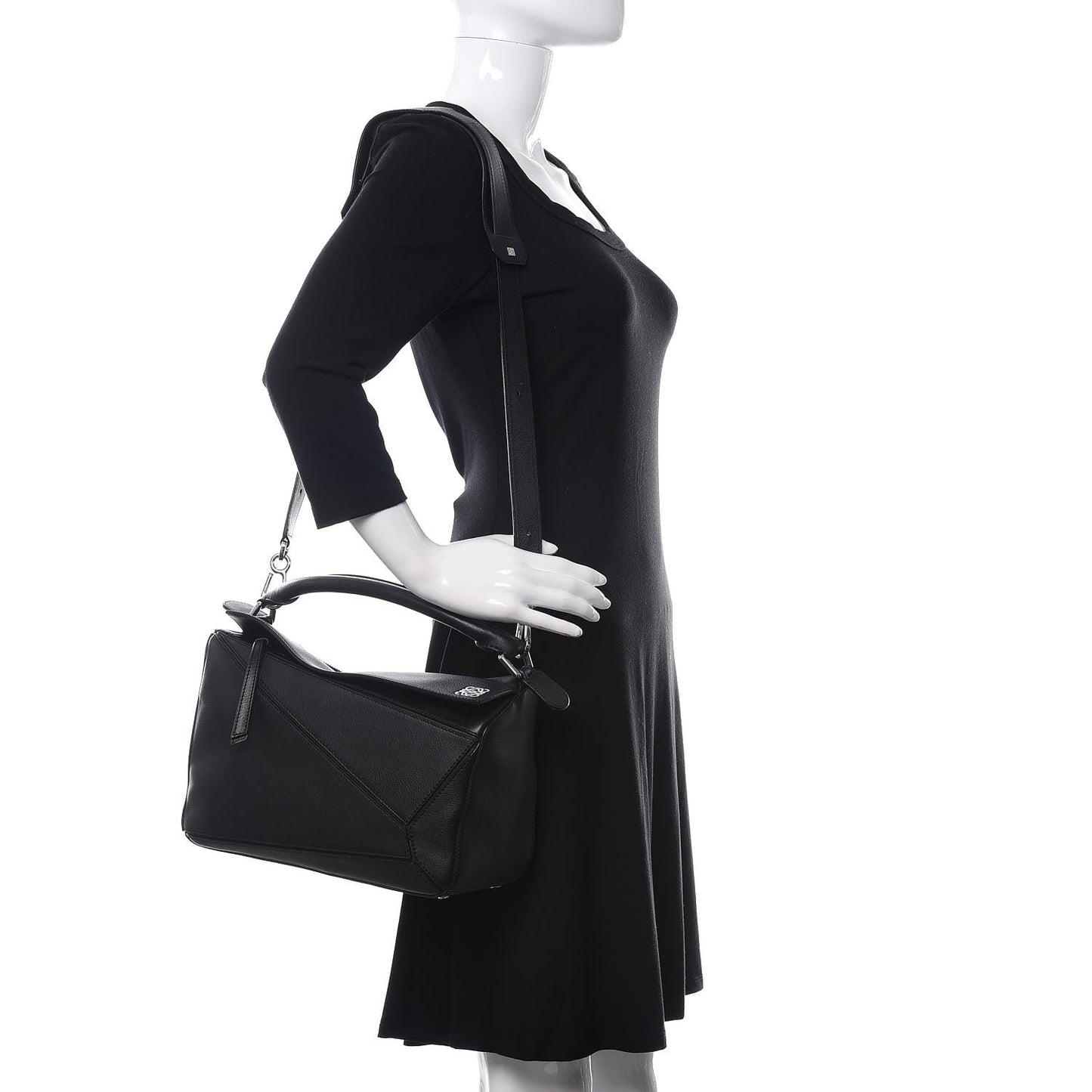 Calfskin Medium Puzzle Bag Black