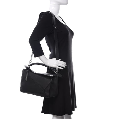 Loewe Calfskin Medium Puzzle Bag Black 2 of 9