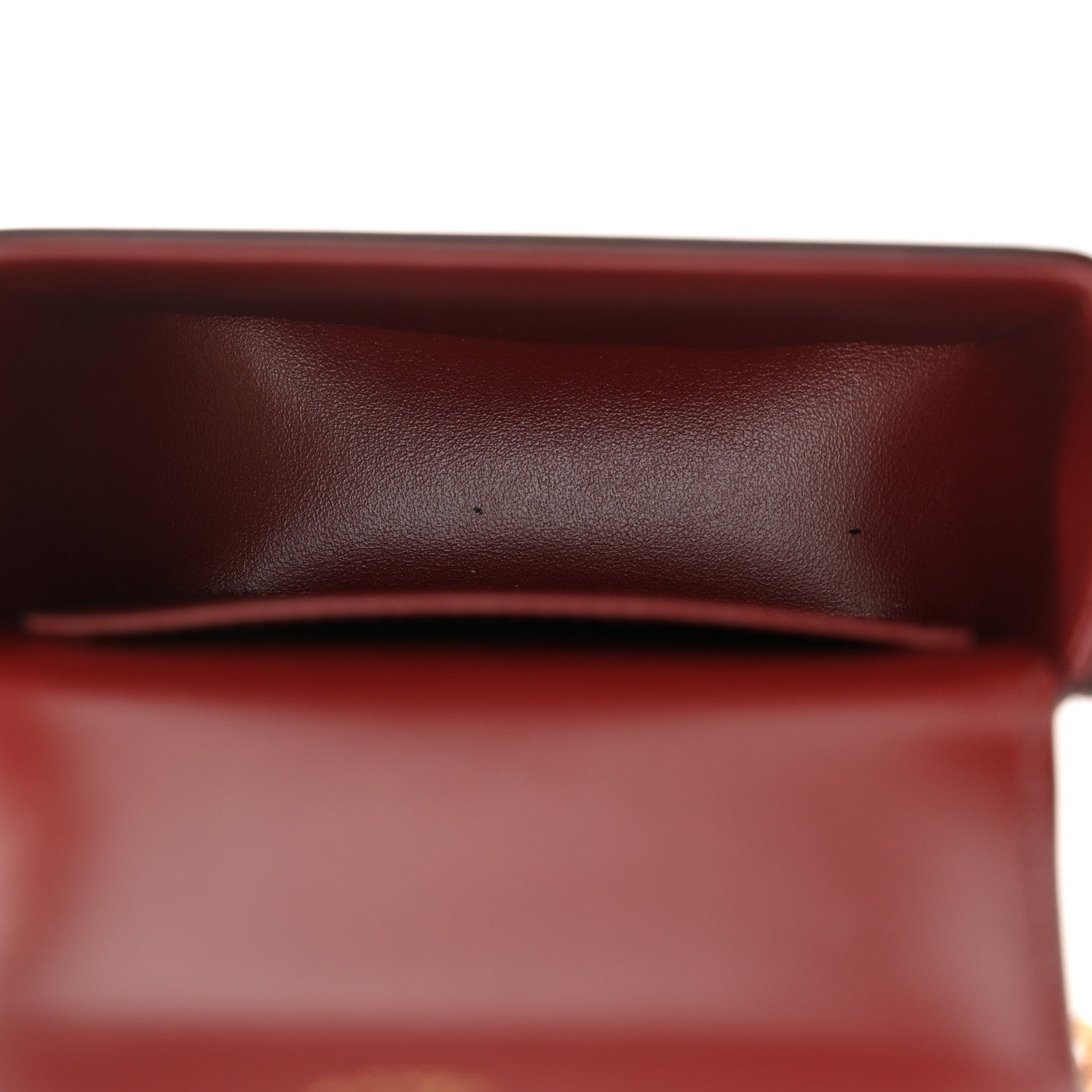 Celine Shiny Calfskin Mini Chain Claude Burgundy 5 of 10
