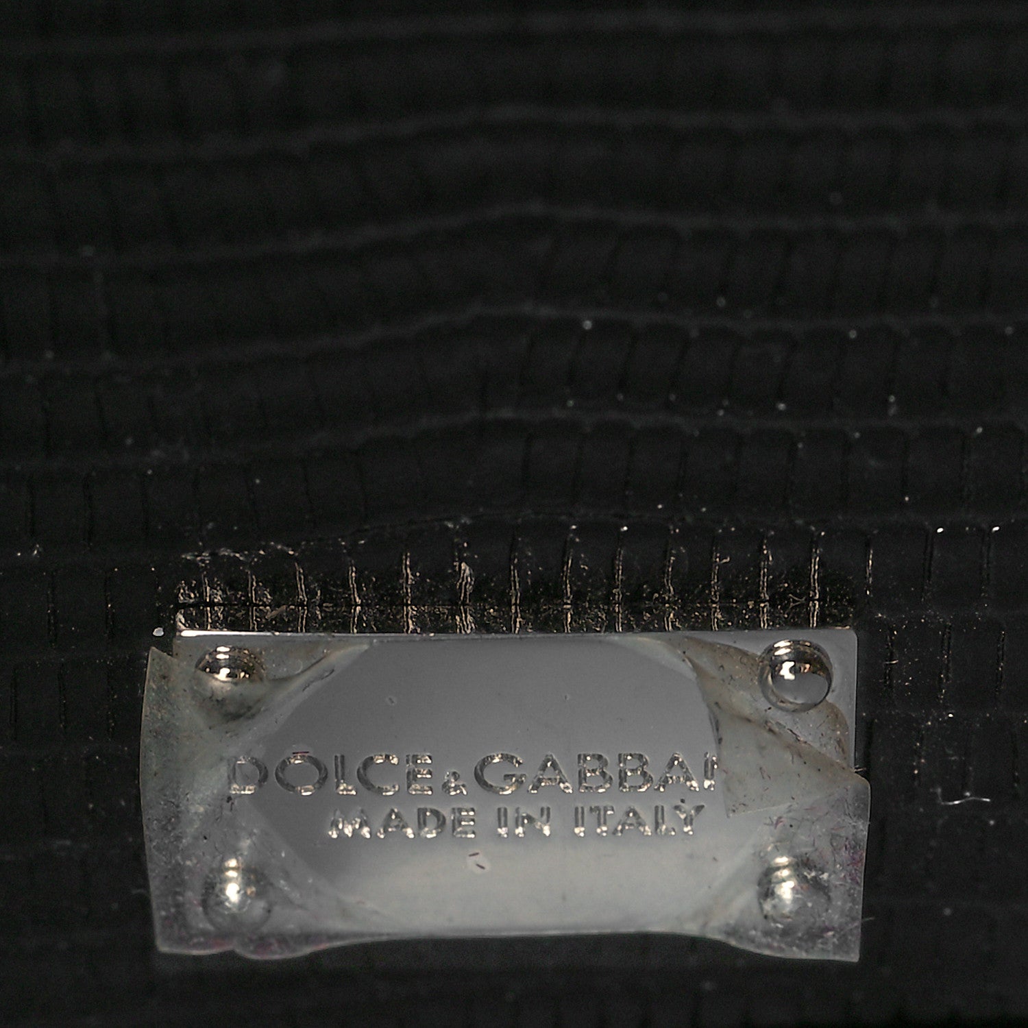 Dolce & Gabbana Lizard Calfskin Embossed Small Monica Top Handle Bag Black 6 of 9