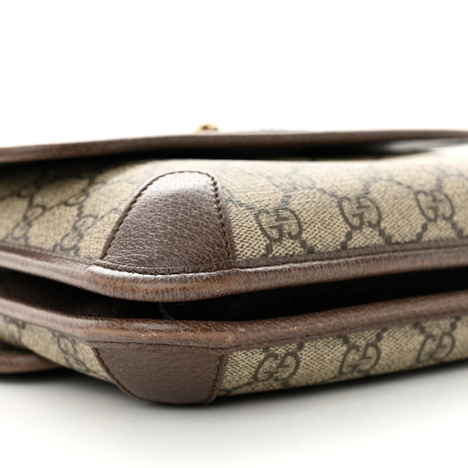 Gucci GG Supreme Monogram Web Small Neo Vintage Double Flap Messenger Bag Beige New Acero 9 of 12