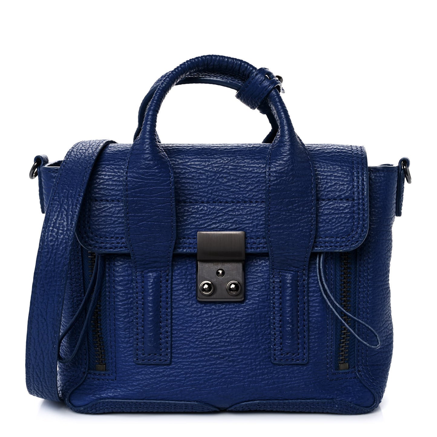 Textured Calfskin Mini Pashli Satchel Cobalt