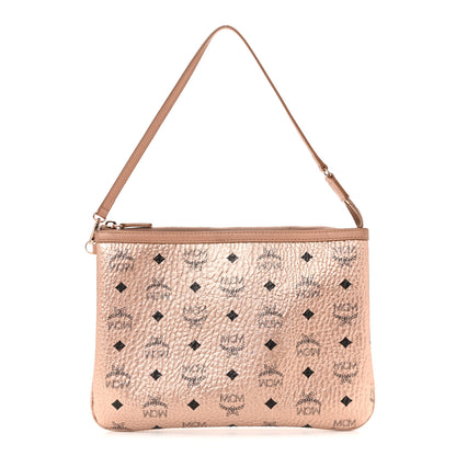 MCM Metallic Visetos Liz Shopper Tote Pouch Champagne Gold 1 of 15