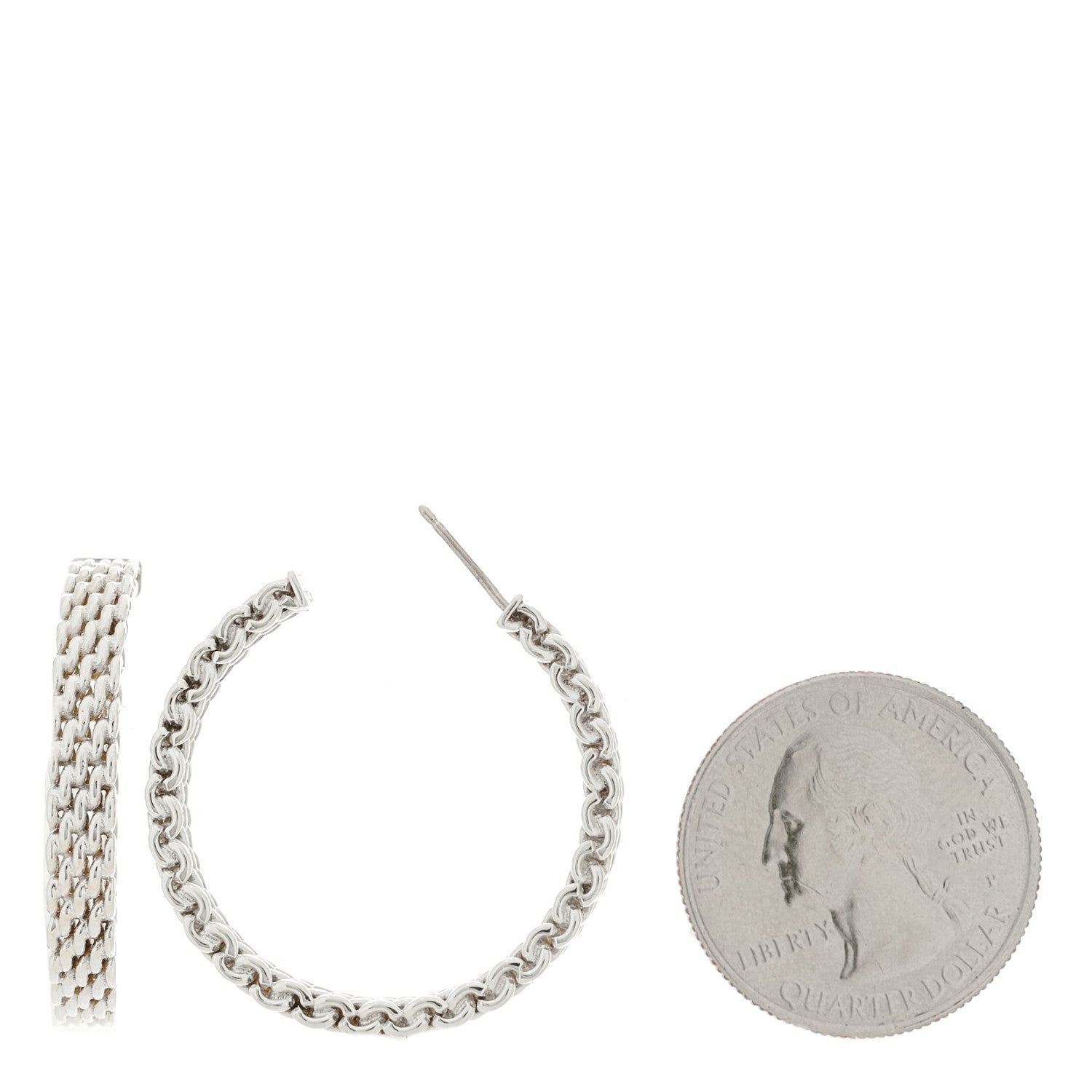 Tiffany Sterling Silver Narrow Somerset Hoop Earrings 2 of 4