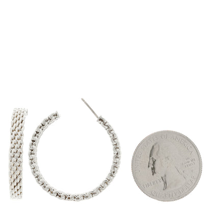 Tiffany Sterling Silver Narrow Somerset Hoop Earrings 2 of 4