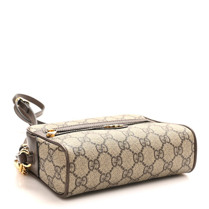 Gucci Denim Monogram Textured Dollar Calfskin Super Mini Ophidia Shoulder Bag Beige Ebony New Acero 4 of 10