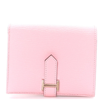 Hermes Chevre Mysore Bearn Compact Wallet Rose Sakura 1 of 8