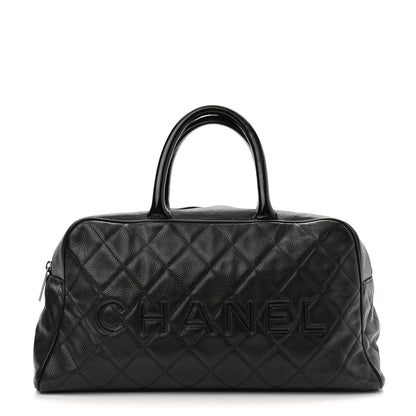 Chanel Caviar Patent Quilted Large Bowler Black 1 of 13