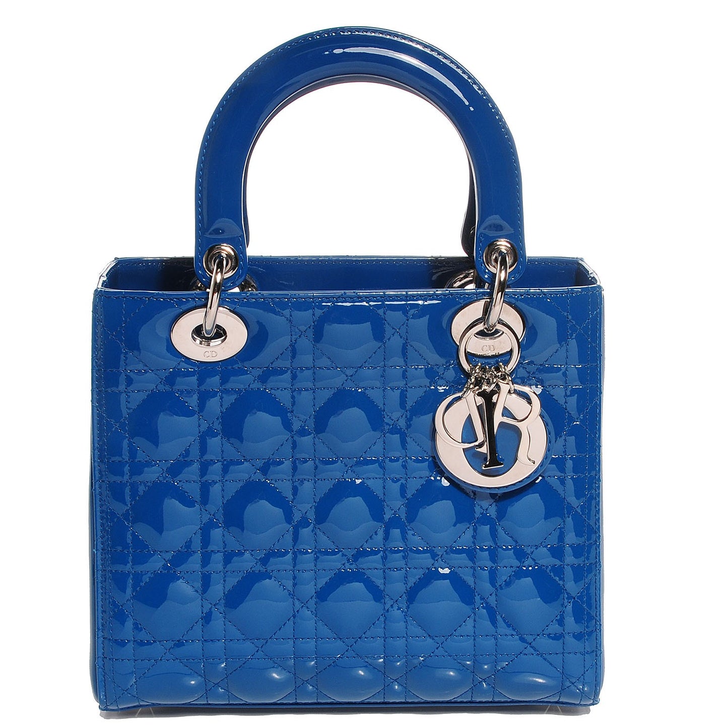 Patent Cannage Medium Lady Dior Cobalt