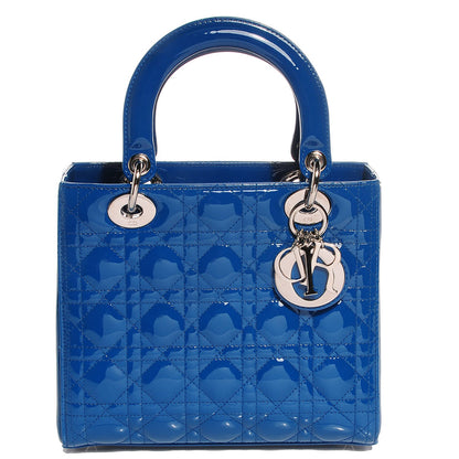 Christian Dior Patent Cannage Medium Lady Dior Cobalt 1 of 8