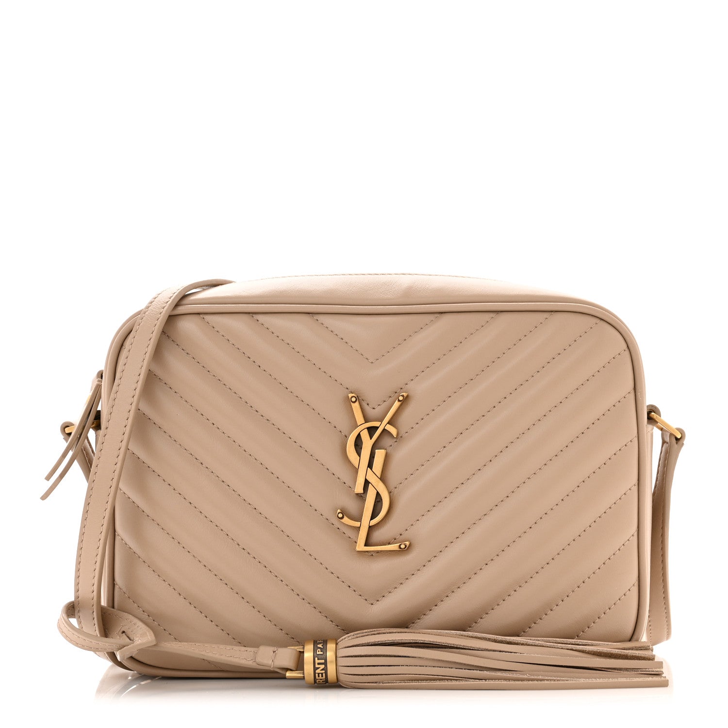 Saint Laurent Calfskin Matelasse Monogram Lou Camera Bag Dark Beige 1 of 10