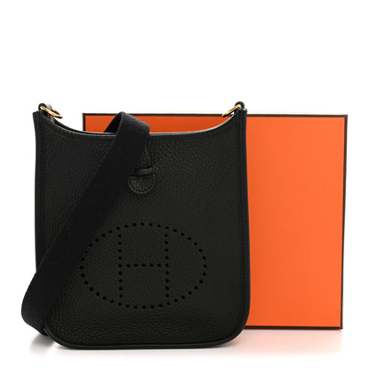 Hermes Taurillon Clemence Evelyne TPM Black 12 of 12