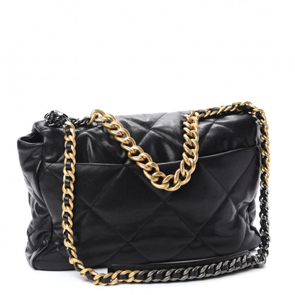 Chanel Lambskin Quilted Maxi Chanel 19 Flap Black 3 of 10