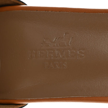Hermes Box Calfskin Metallic Calfskin Manege Sandals 38 Muticolor Naturel 6 of 9