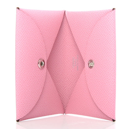 Hermes Epsom Calvi Card Case 5P Pink 5 of 7
