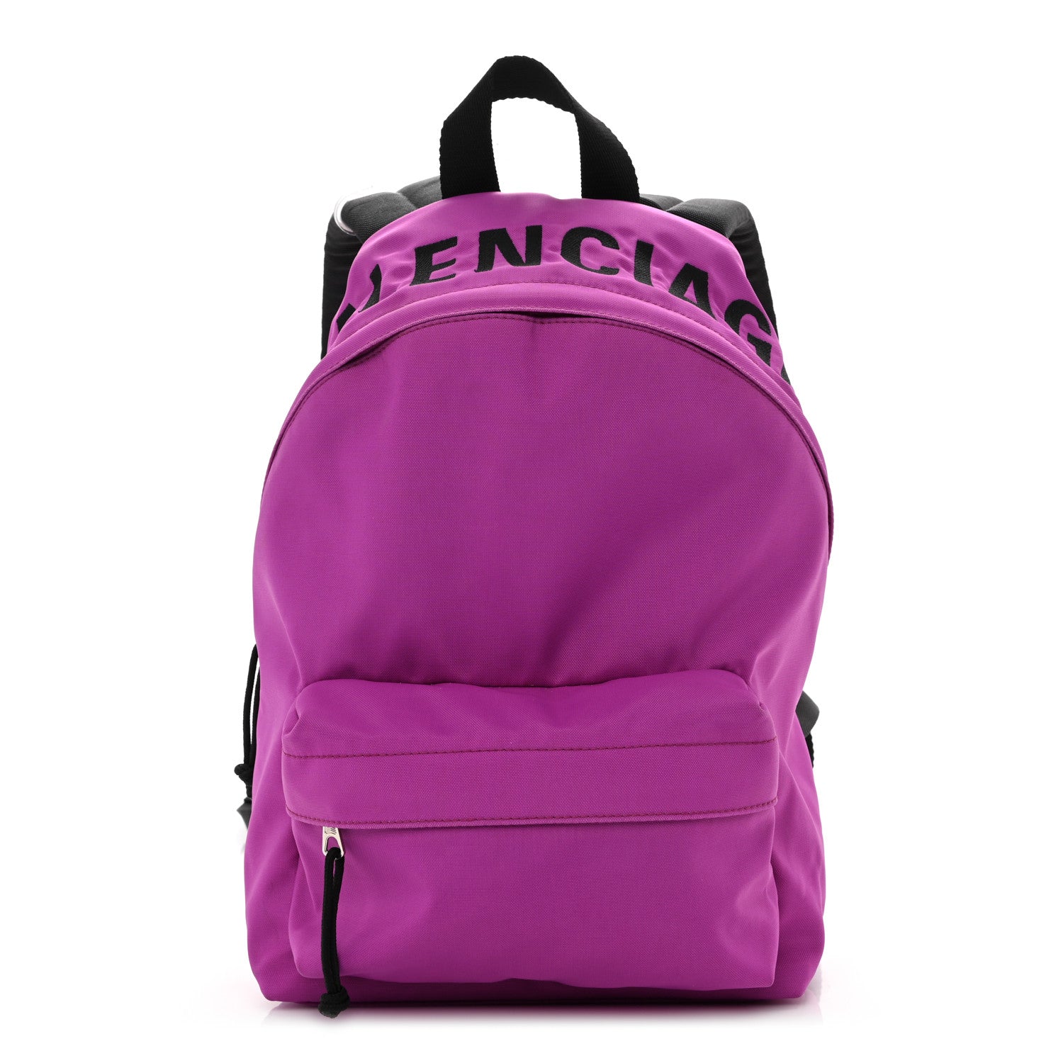 Balenciaga Sport Nylon Logo Embroidered S Wheel Backpack Fuchsia Black 1 of 11