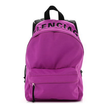 Balenciaga Sport Nylon Logo Embroidered S Wheel Backpack Fuchsia Black 1 of 11