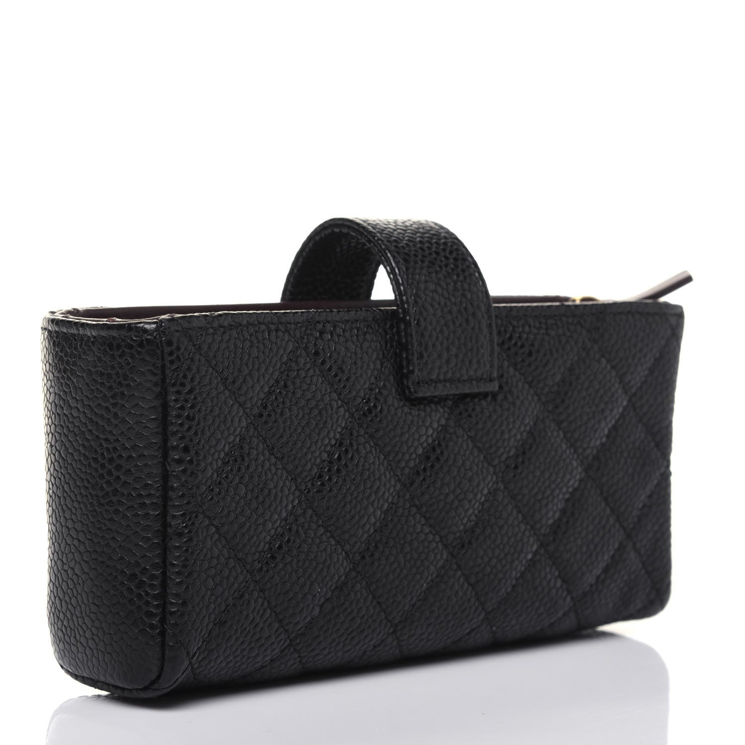 Chanel Caviar Quilted Mini Phone Holder Clutch Black 3 of 13