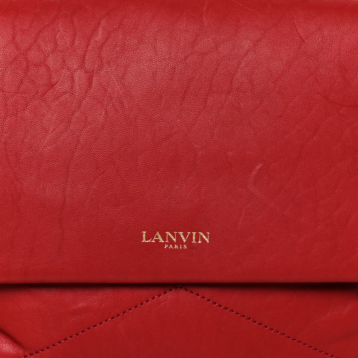 Lambskin Quilted Medium Sugar Flap Shoulder Bag Red