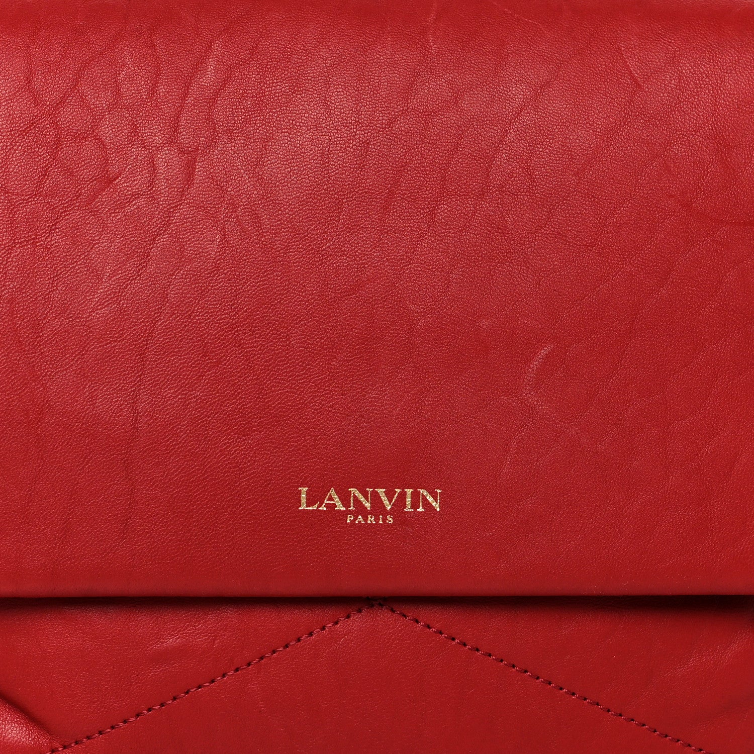 Lanvin Lambskin Quilted Medium Sugar Flap Shoulder Bag Red 9 of 11