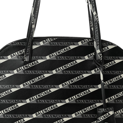 Balenciaga Calfskin Losange Monogram Medium Miami Tote Bag Black Grey 7 of 11
