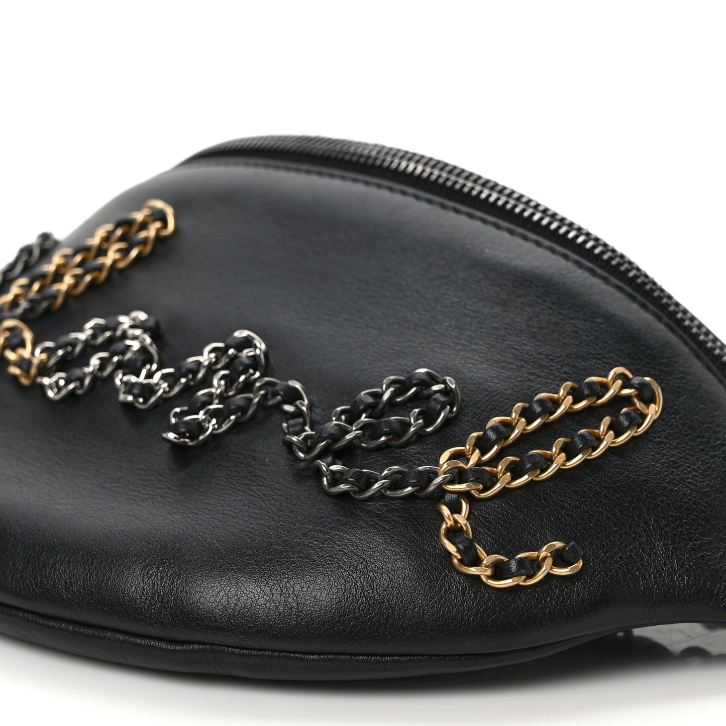 Calfskin Chain 20s Signe Waist Bag Black