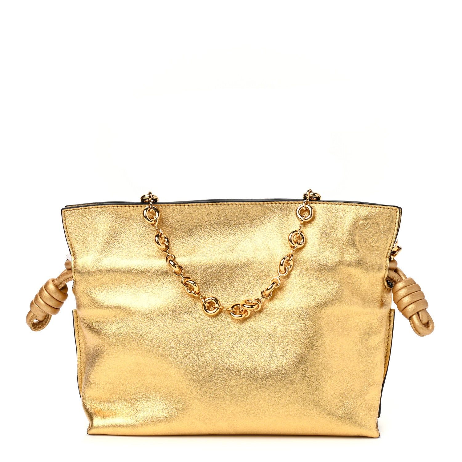 Loewe Metallic Calfskin Nano Flamenco Knot Clutch Gold 1 of 9