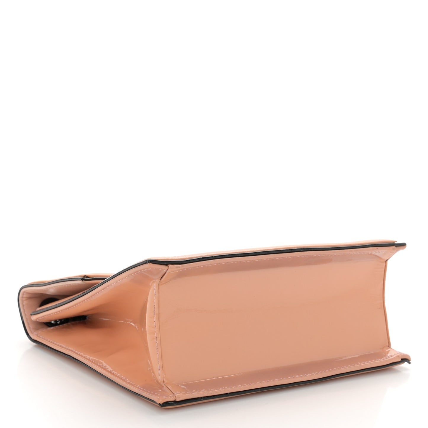 Patent Mademoiselle Flap Beige Black