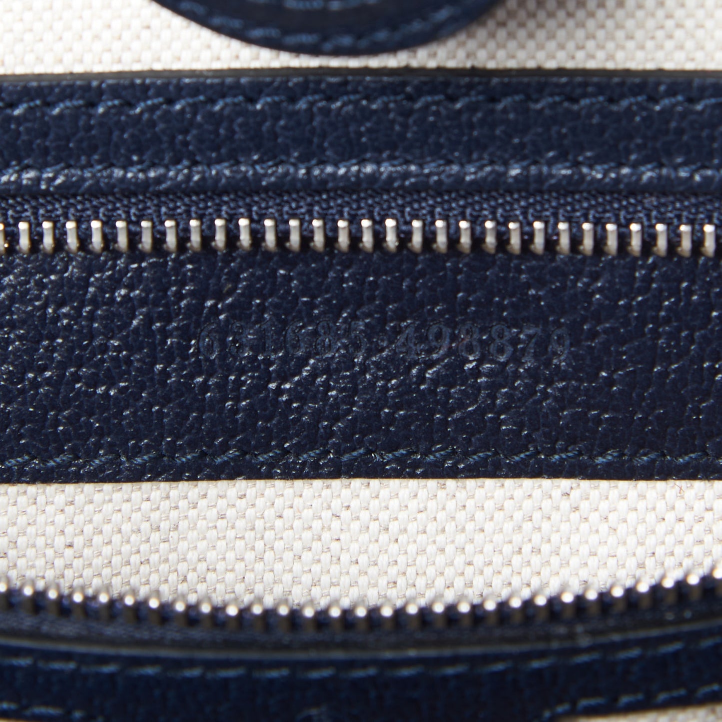 GG Supreme Monogram Textured Calfskin Web Medium Ophidia Shopping Tote Beige Blue